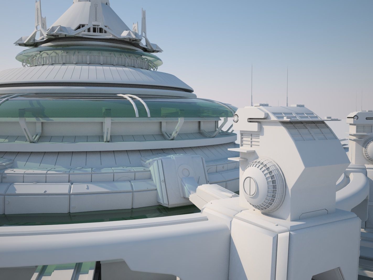 Futuristic Buildings Pack 3D model_43