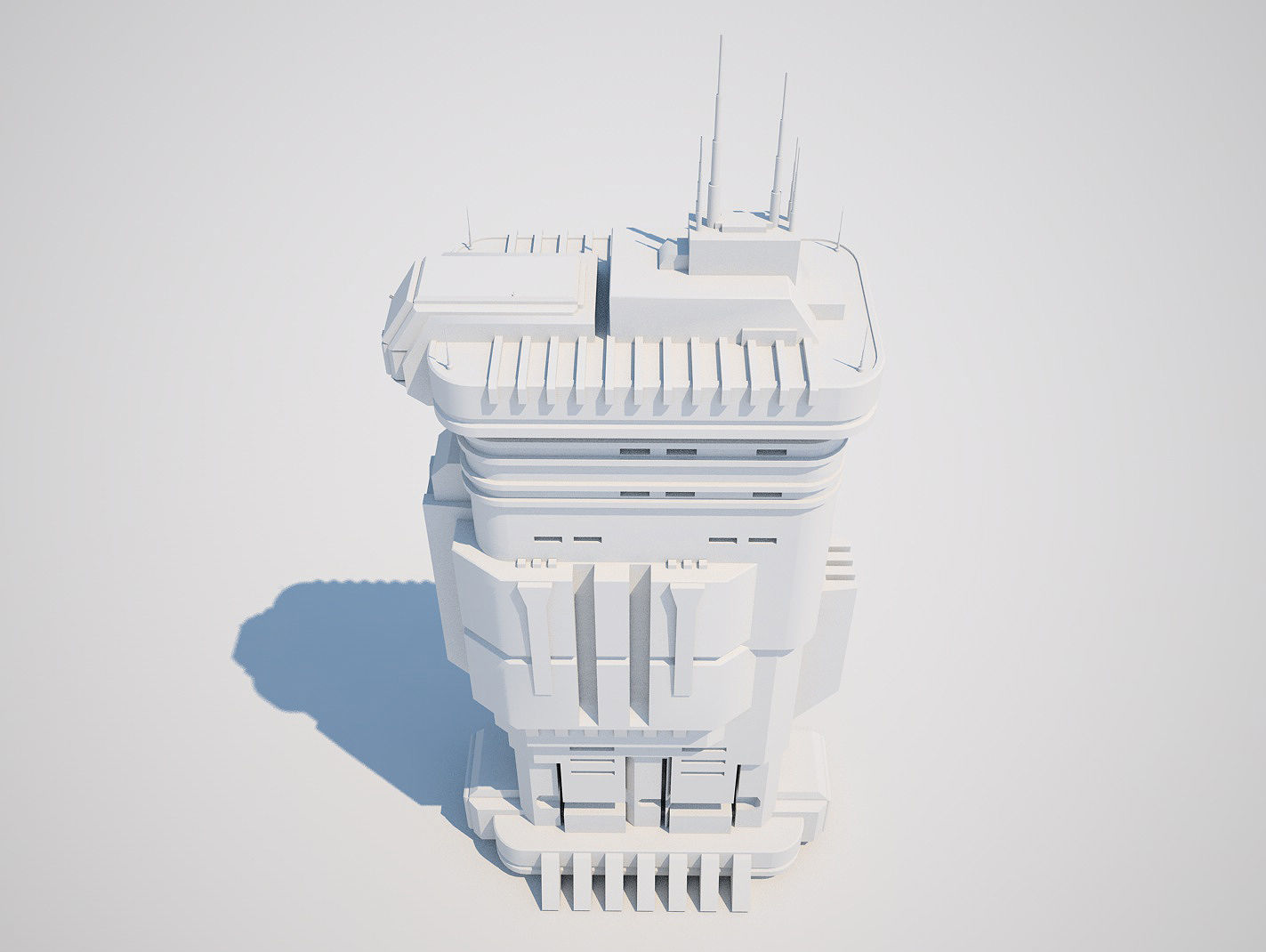 Futuristic Buildings Pack 3D model_41