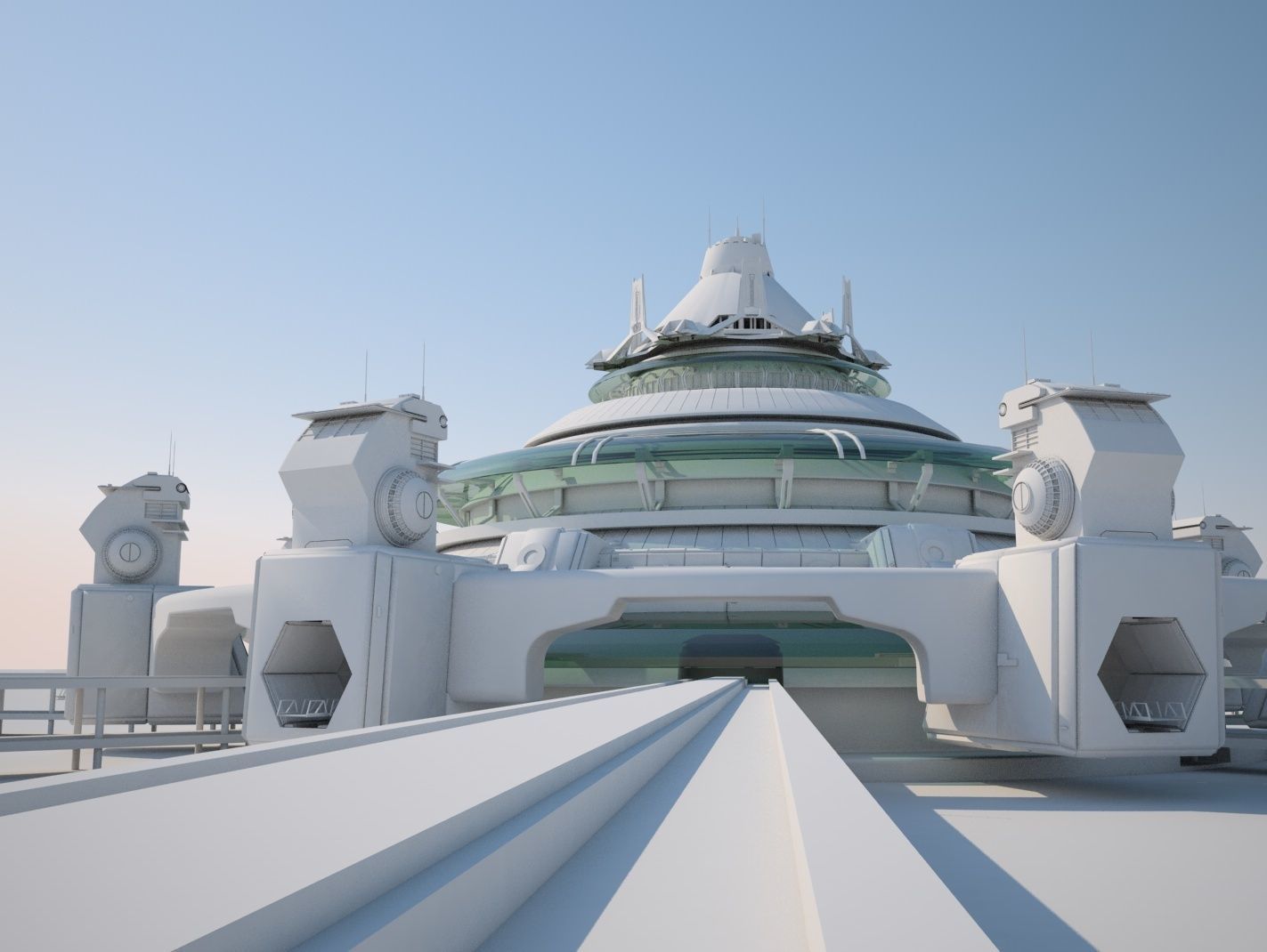 Futuristic Buildings Pack 3D model_45