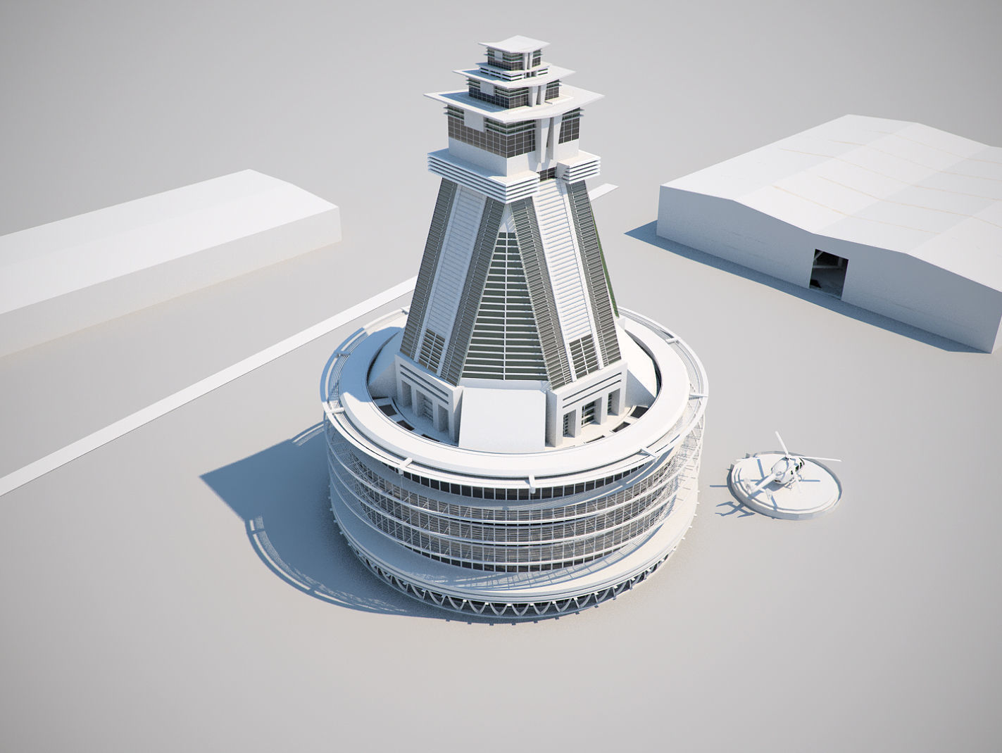Futuristic Buildings Pack 3D model_69