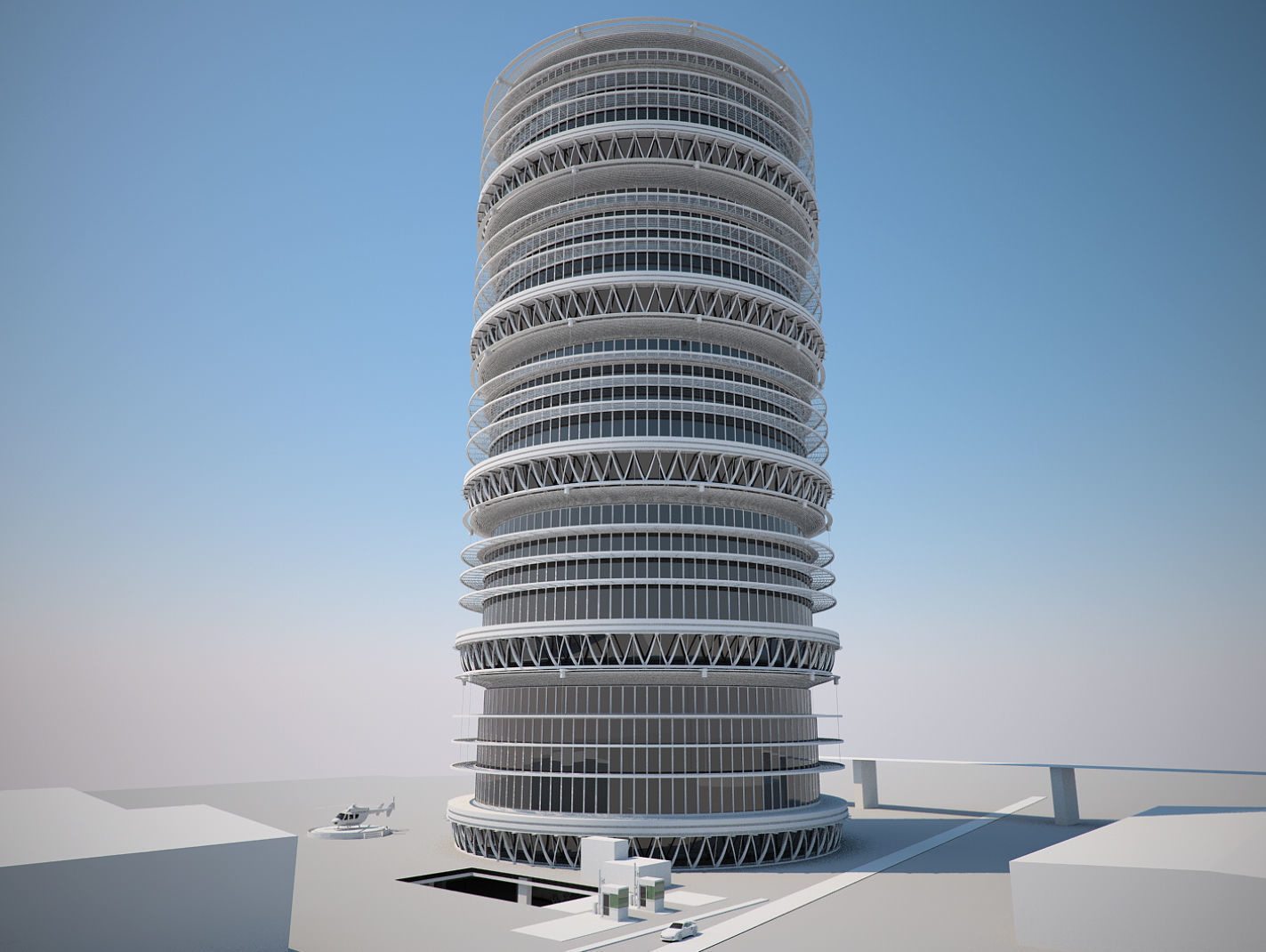Futuristic Buildings Pack 3D model_74