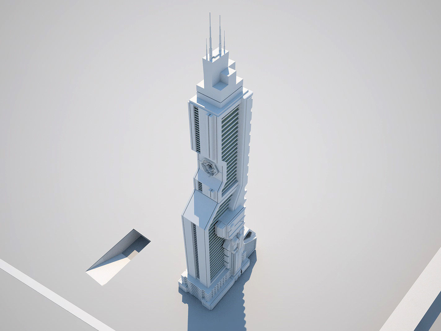 Futuristic Buildings Pack 3D model_49