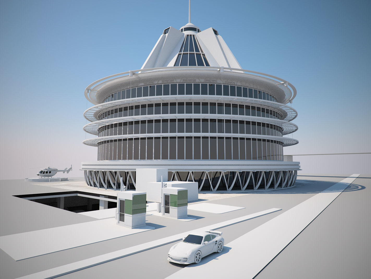 Futuristic Buildings Pack 3D model_57