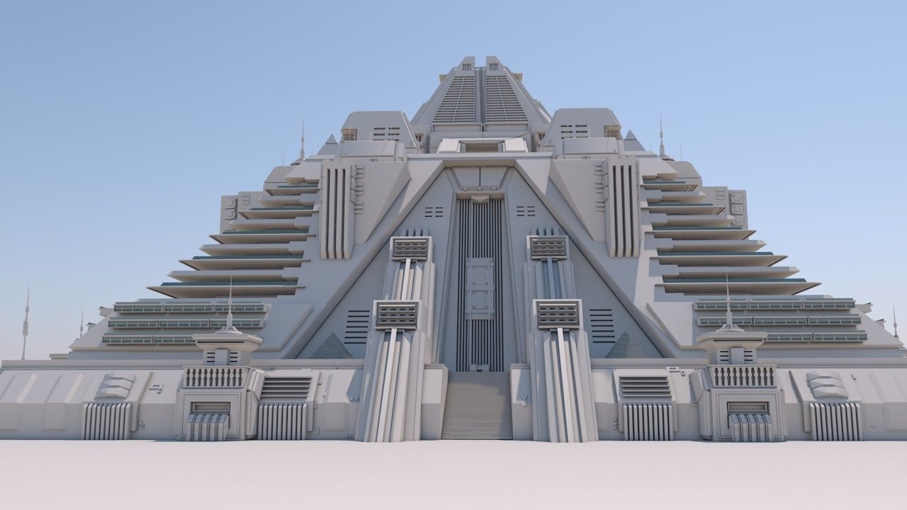 Futuristic Buildings Pack 3D model_29