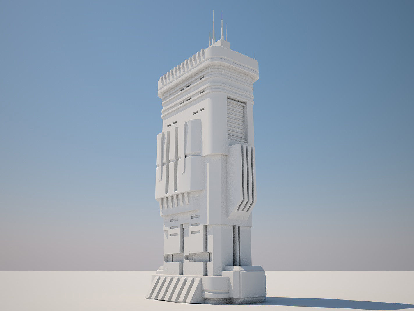 Futuristic Buildings Pack 3D model_38