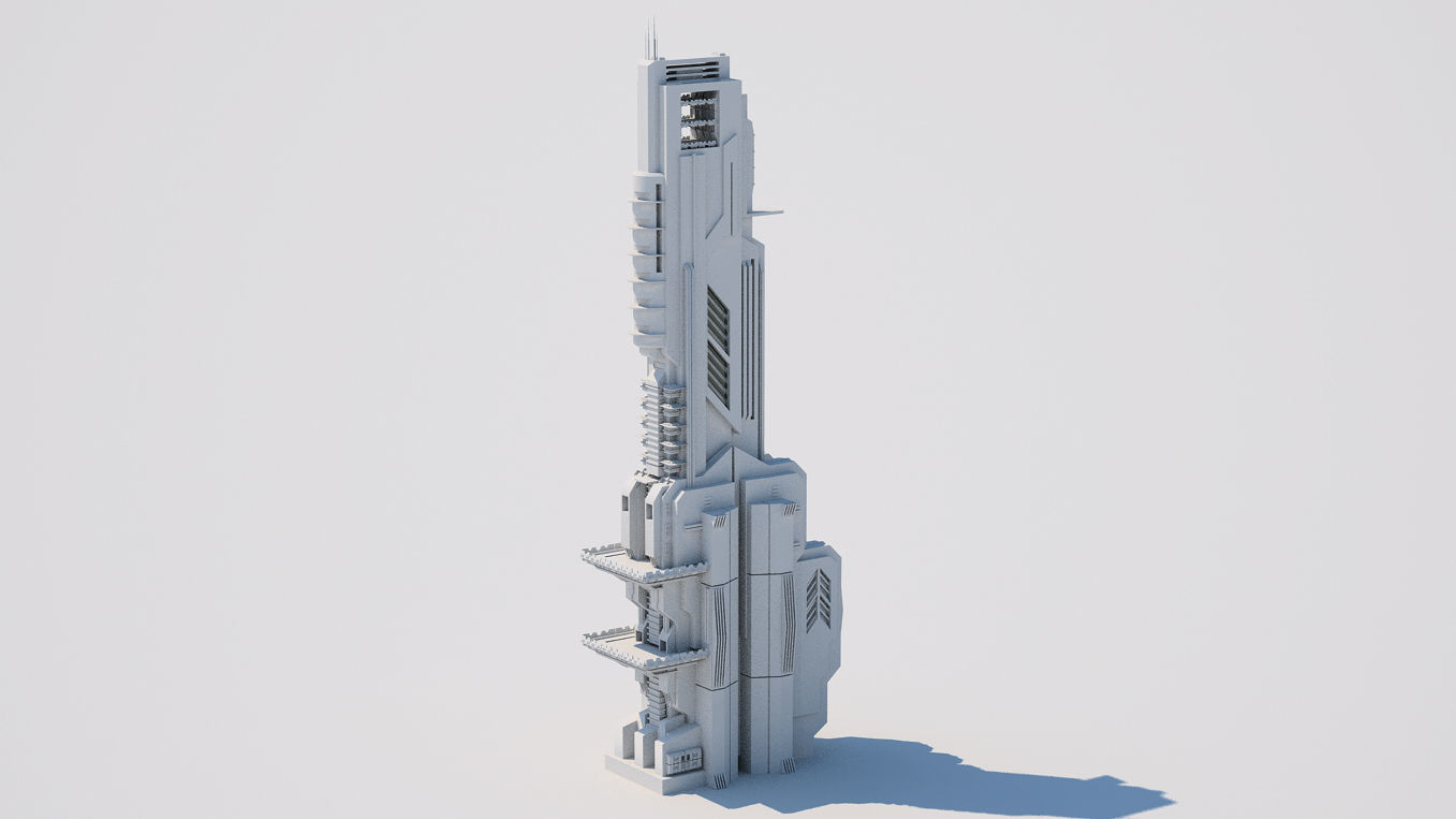 Futuristic Buildings Pack 3D model_75