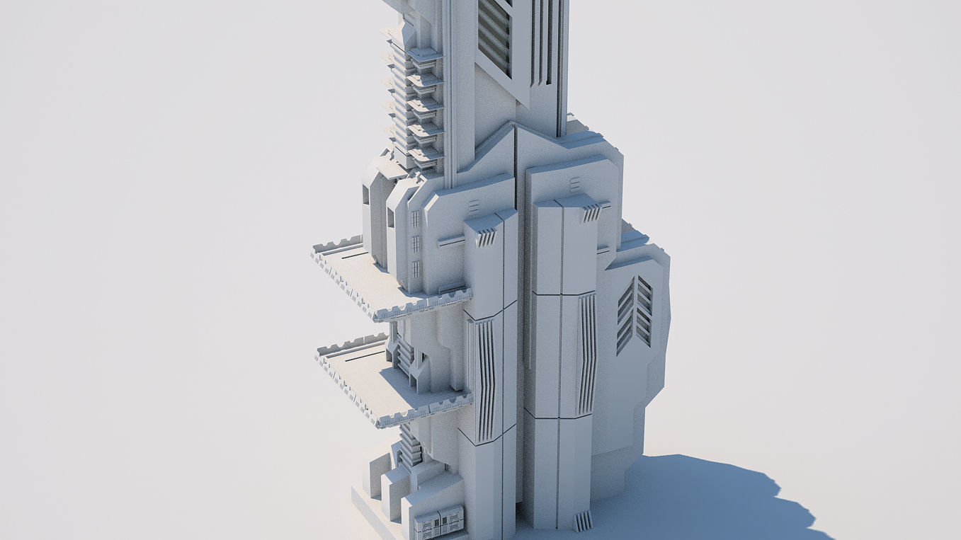 Futuristic Buildings Pack 3D model_78