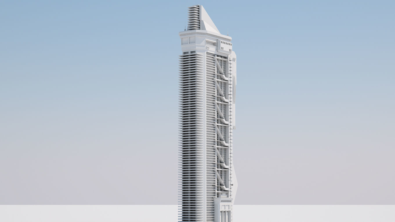 Futuristic Buildings Pack 3D model_3