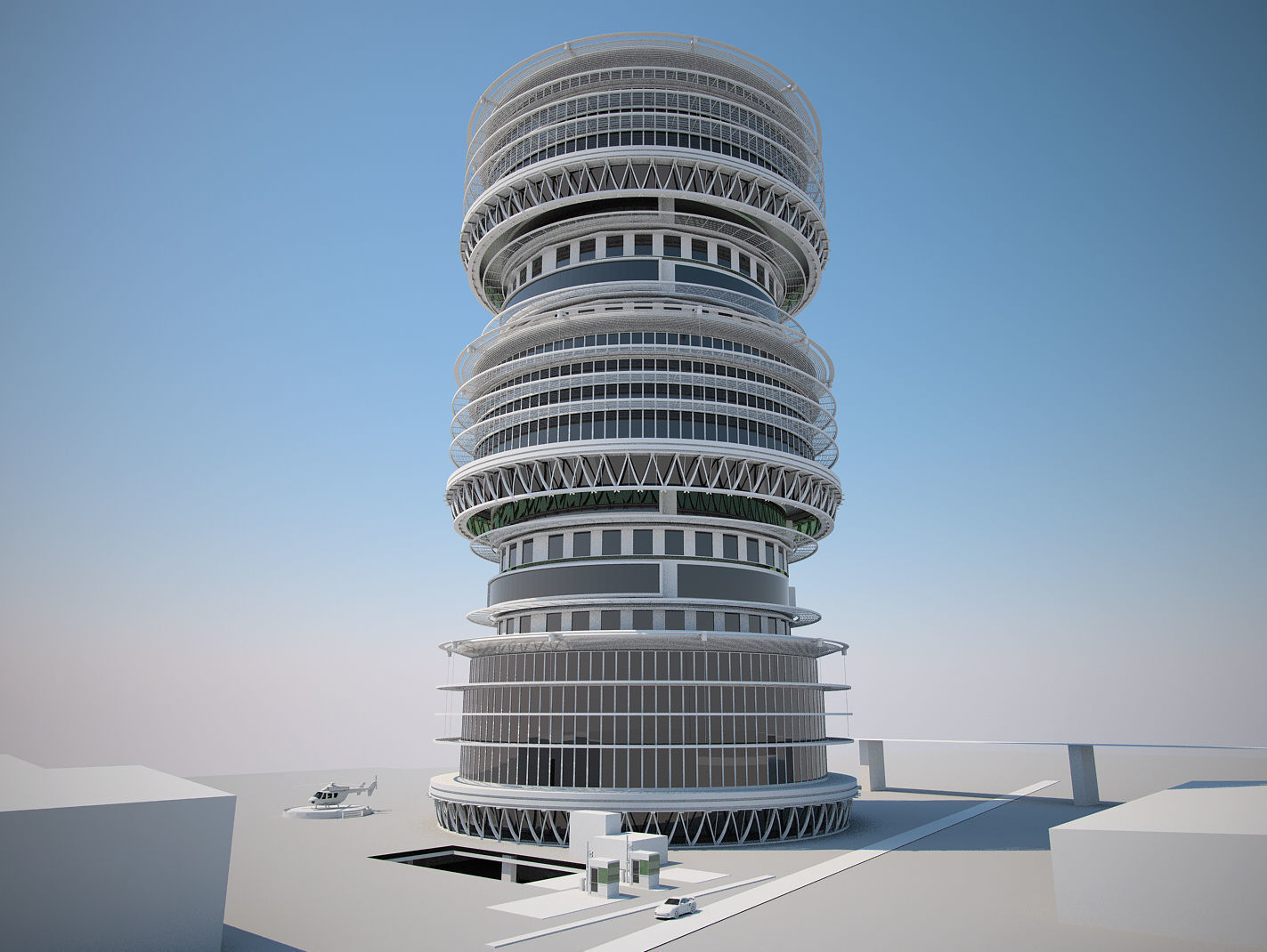 Futuristic Buildings Pack 3D model_67