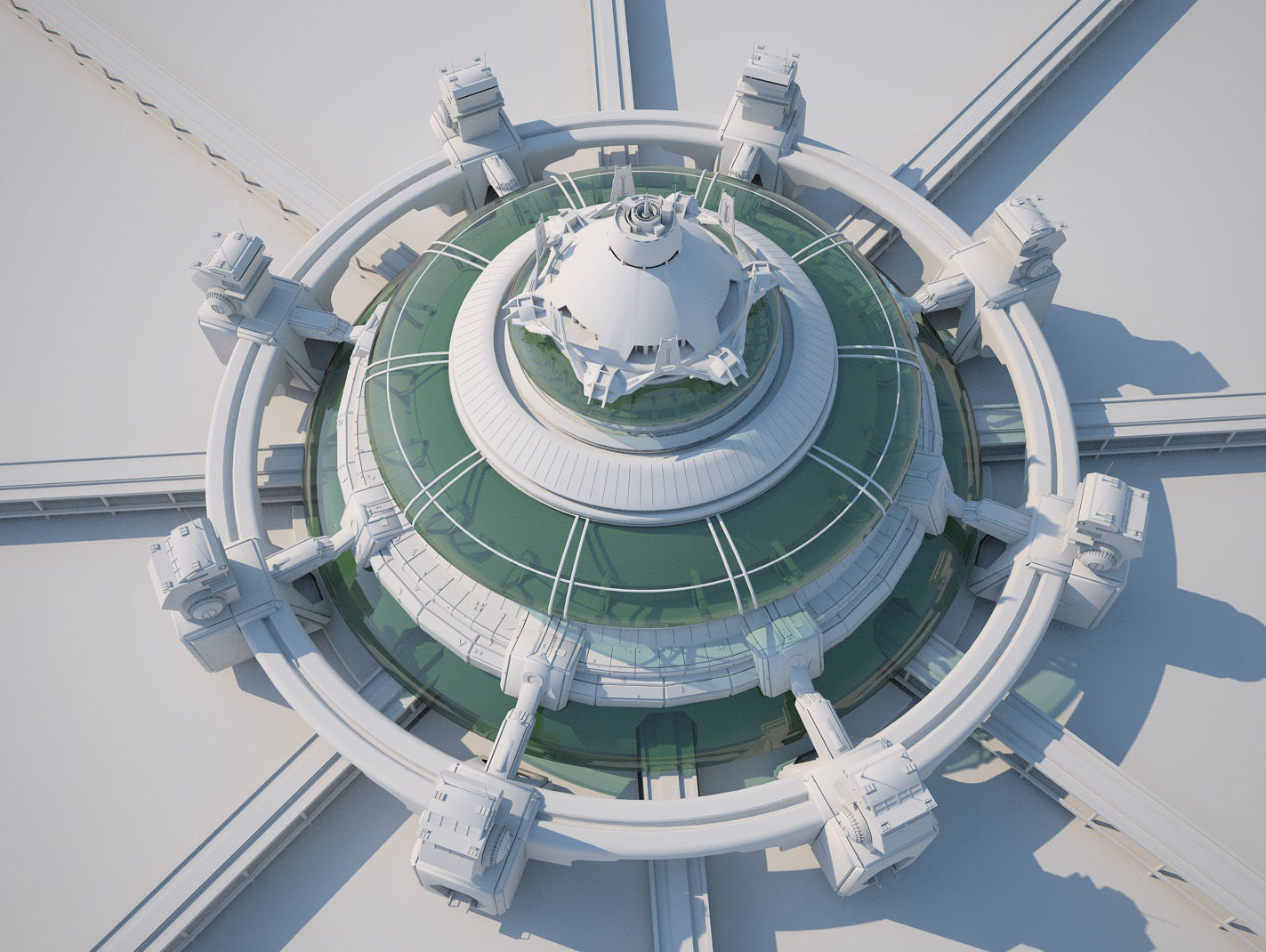 Futuristic Buildings Pack 3D model_46