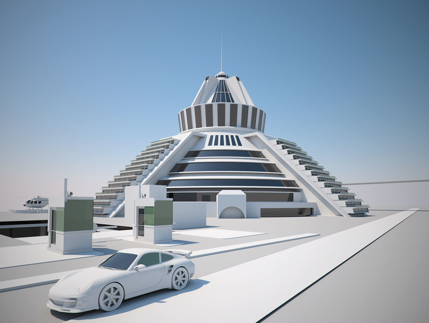 Futuristic Buildings Pack 3D model_71