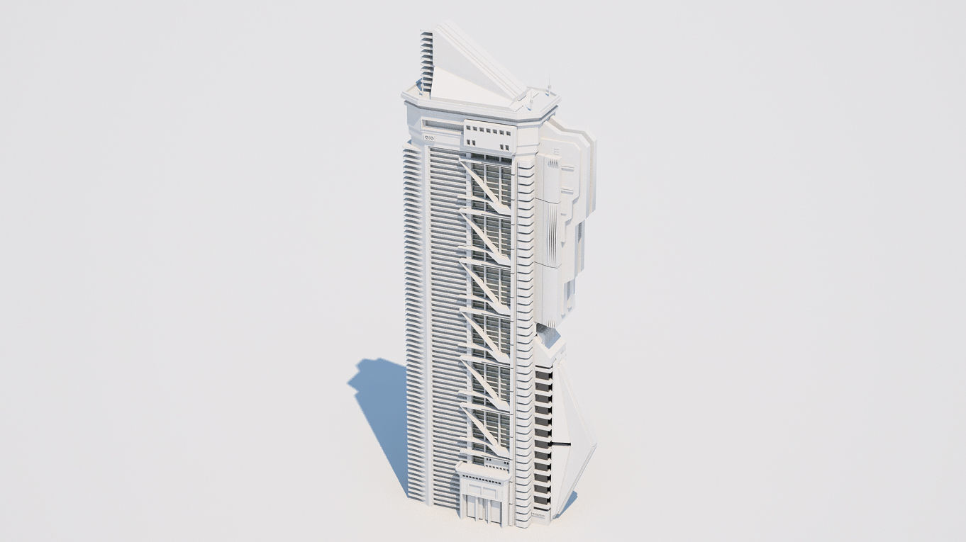 Futuristic Buildings Pack 3D model_4