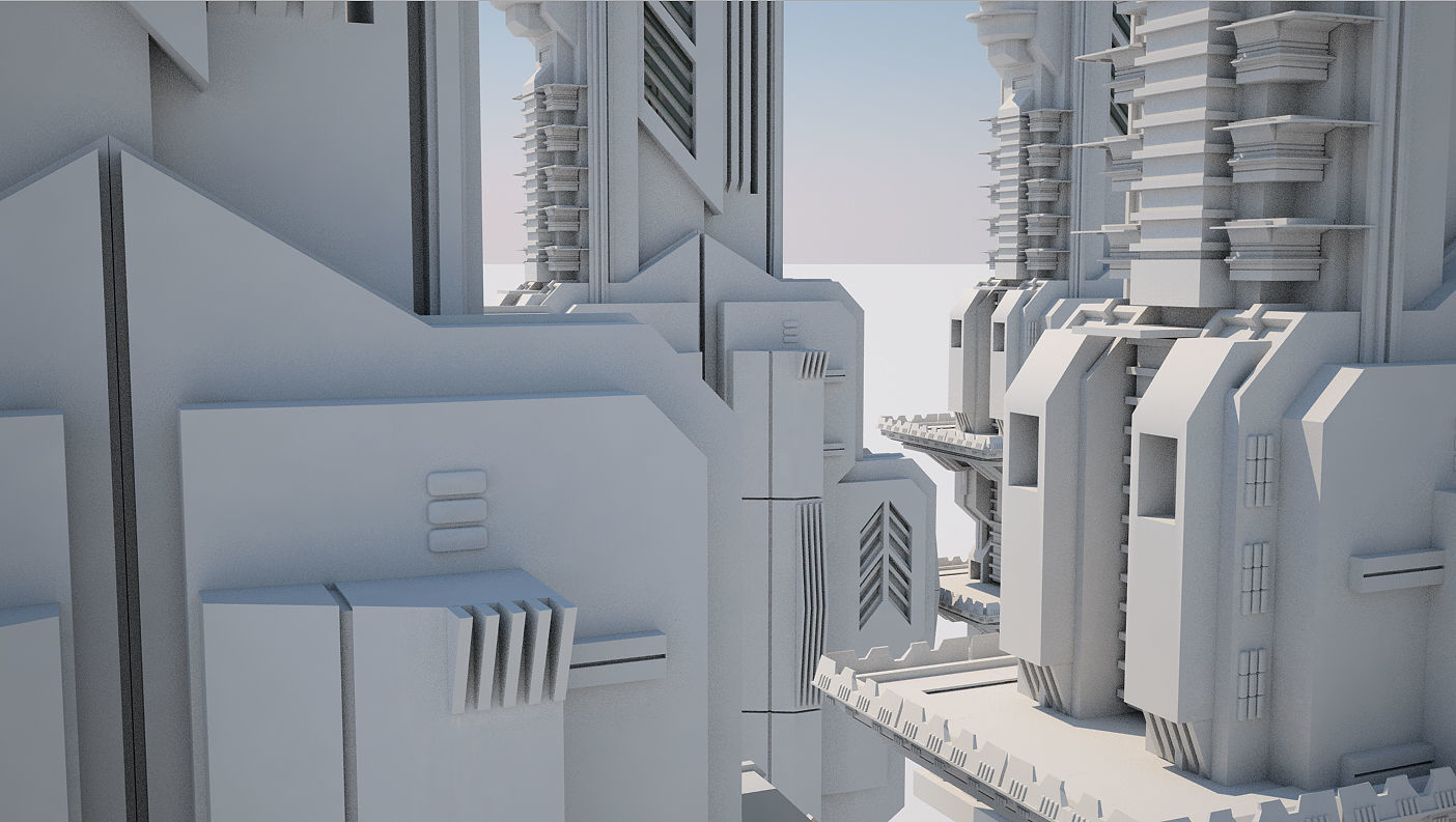 Futuristic Buildings Pack 3D model_83