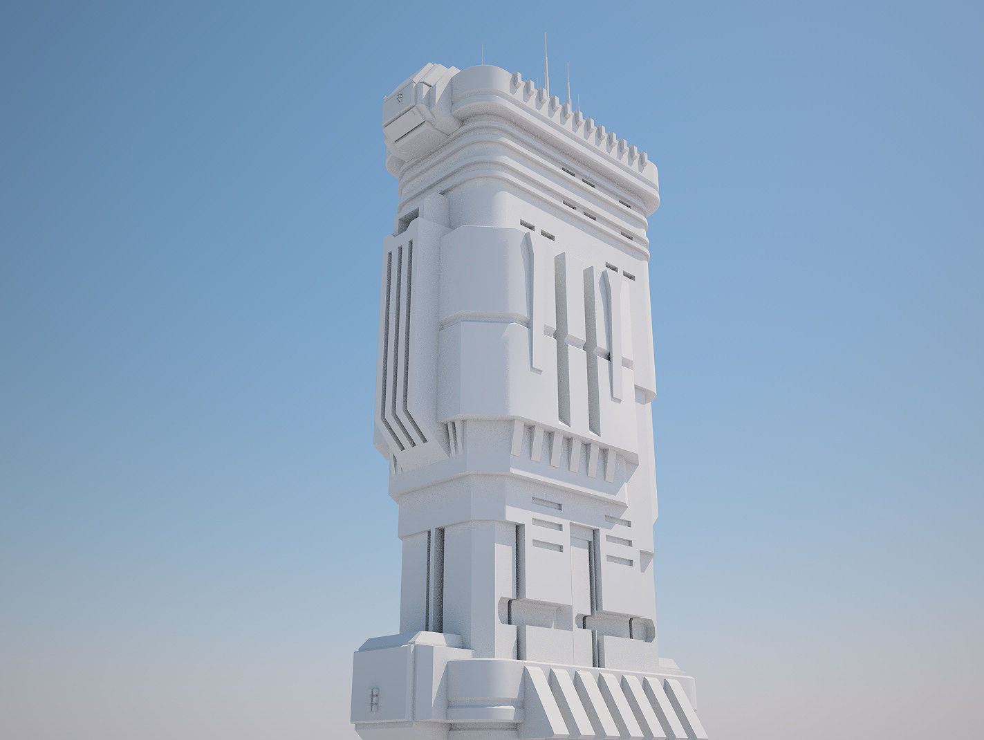 Futuristic Buildings Pack 3D model_37