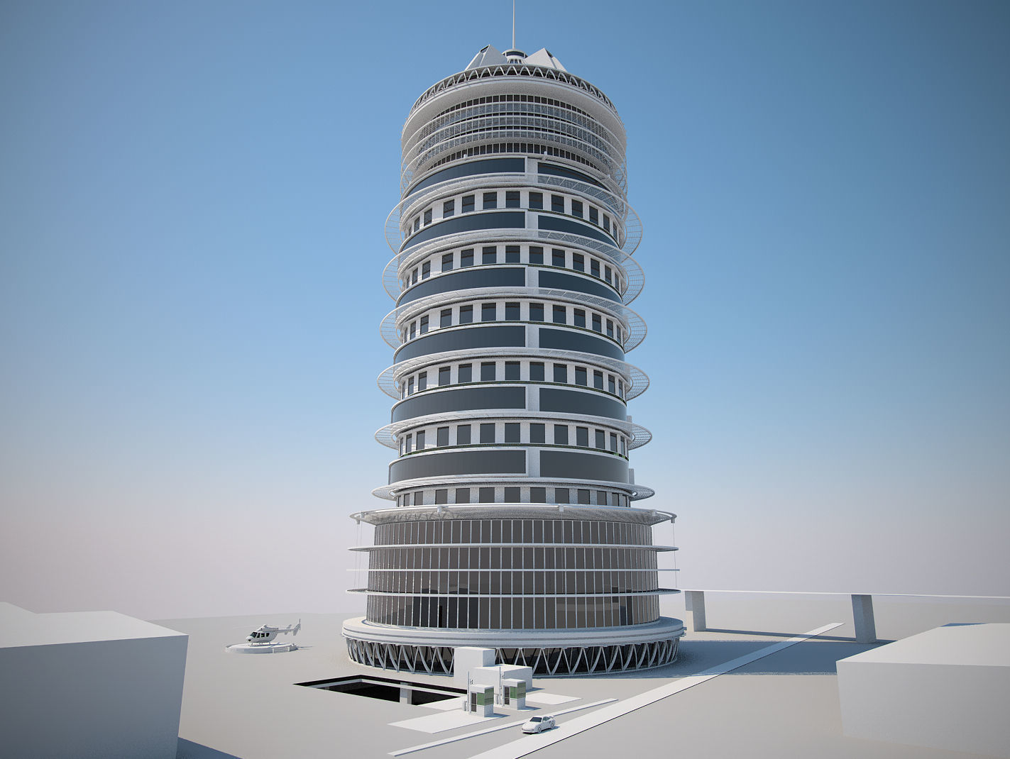 Futuristic Buildings Pack 3D model_52