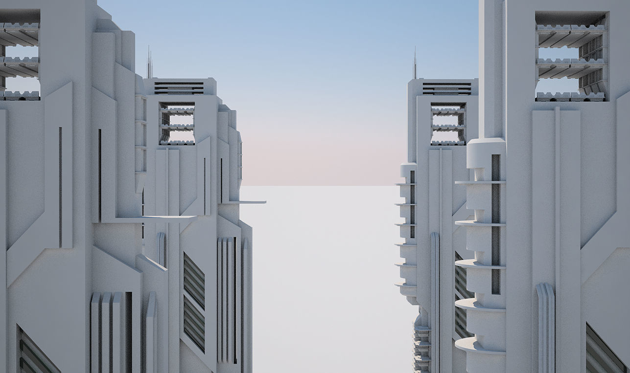Futuristic Buildings Pack 3D model_81