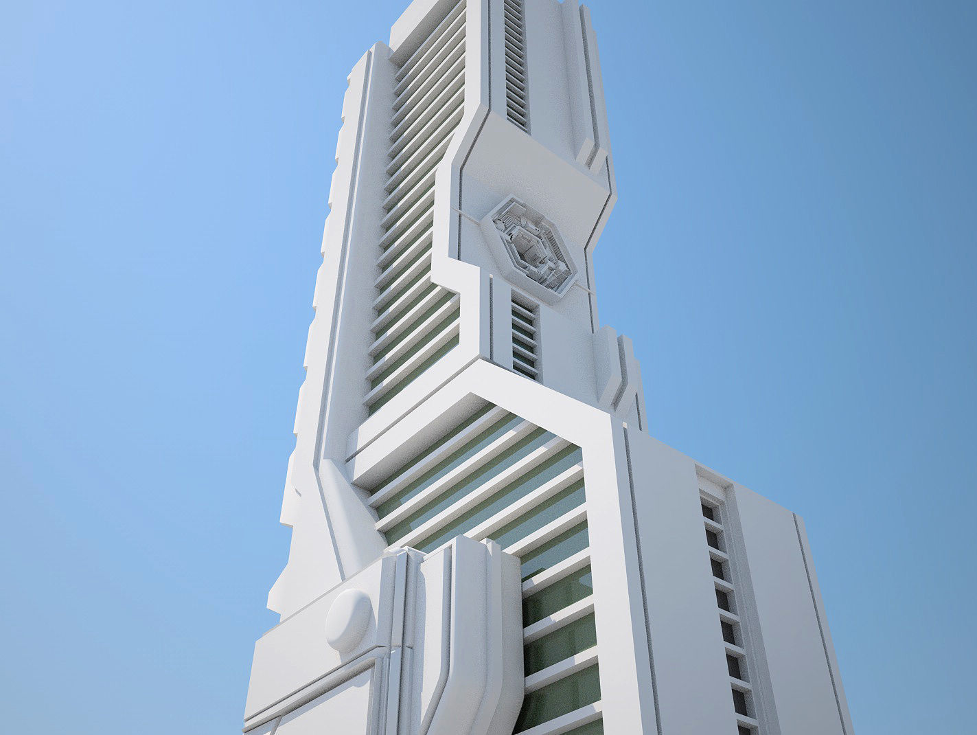 Futuristic Buildings Pack 3D model_48
