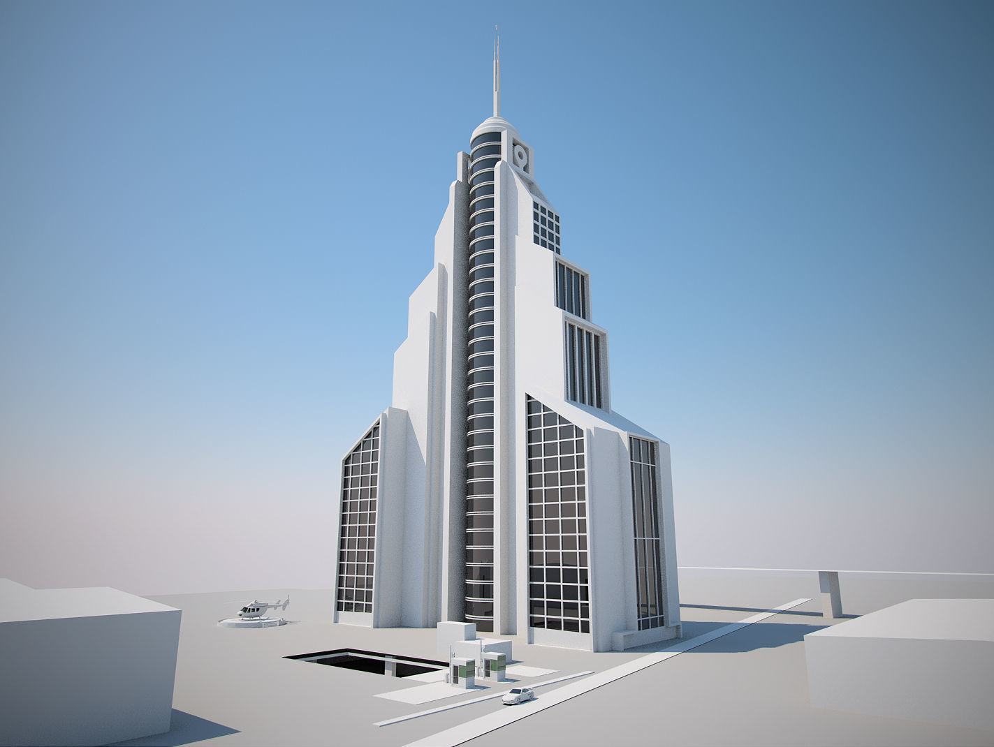 Futuristic Buildings Pack 3D model_70