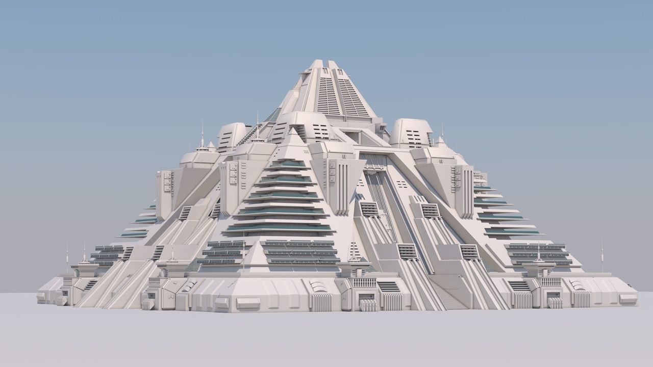 Futuristic Buildings Pack 3D model_20