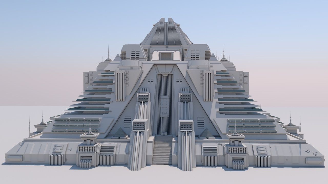 Futuristic Buildings Pack 3D model_27