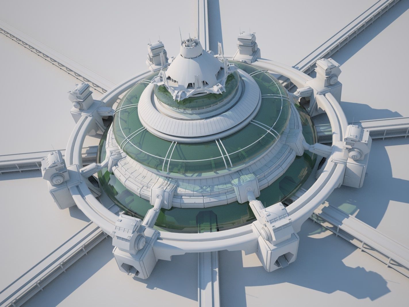 Futuristic Buildings Pack 3D model_42