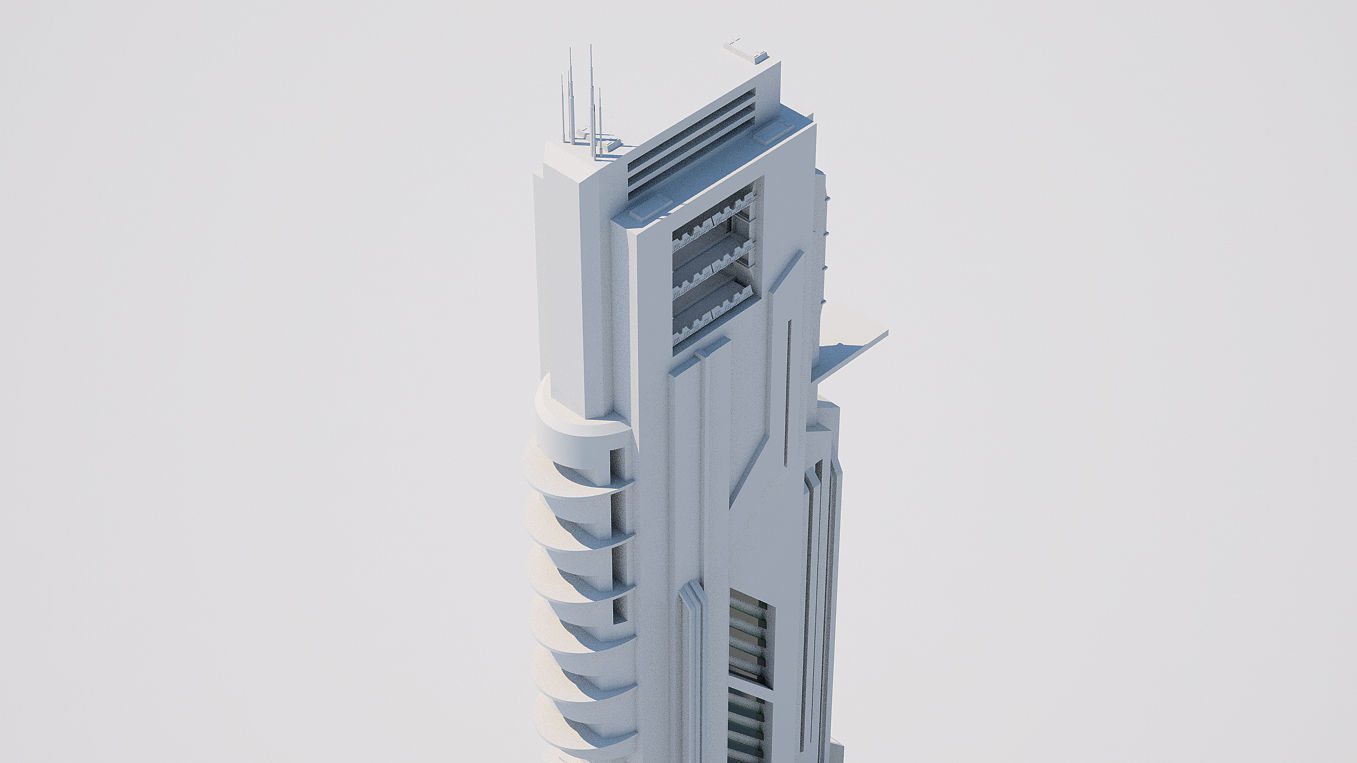 Futuristic Buildings Pack 3D model_79