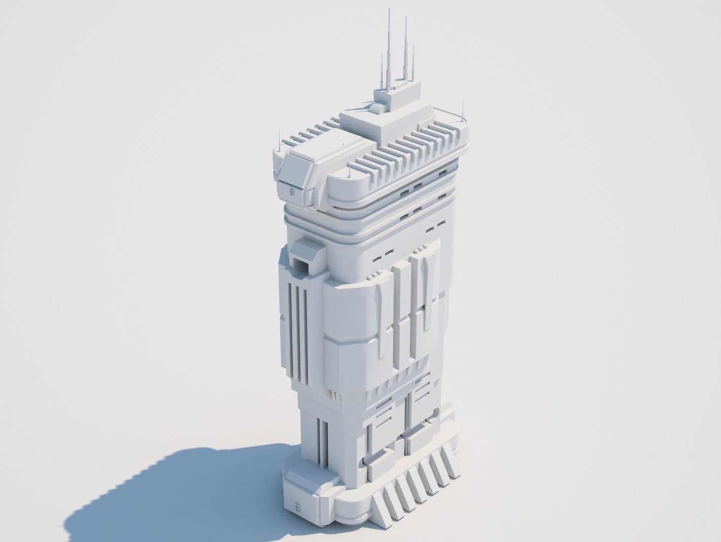 Futuristic Buildings Pack 3D model_40
