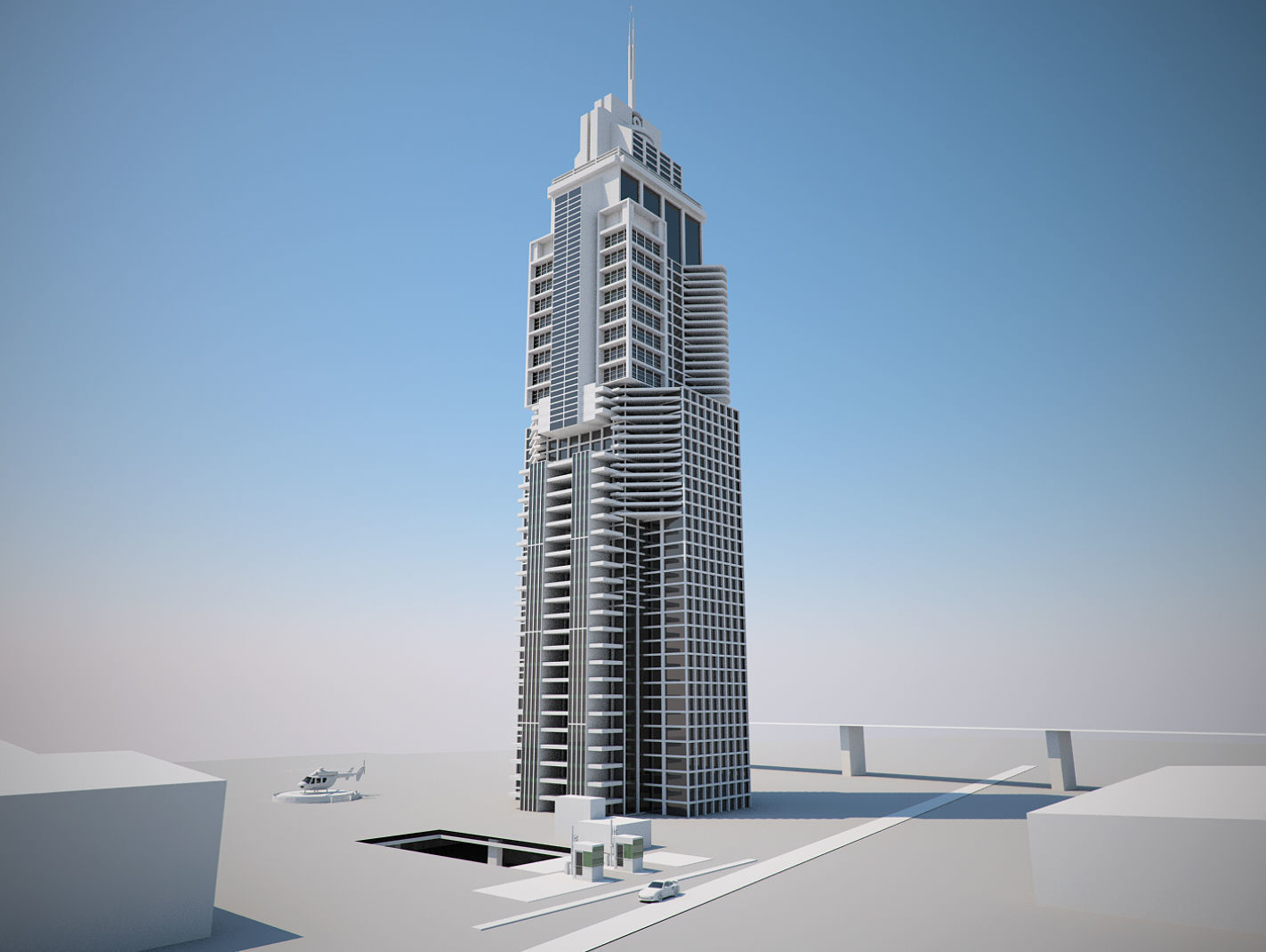 Futuristic Buildings Pack 3D model_58