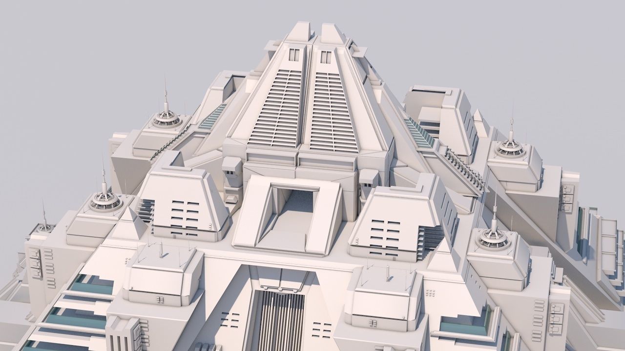 Futuristic Buildings Pack 3D model_23