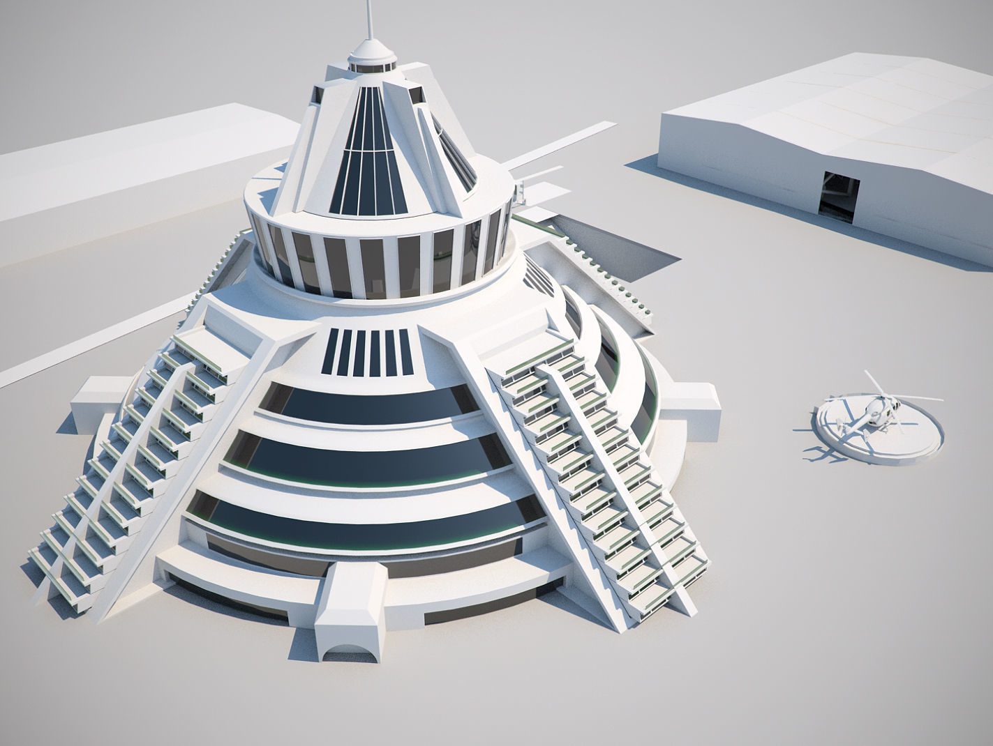 Futuristic Buildings Pack 3D model_51