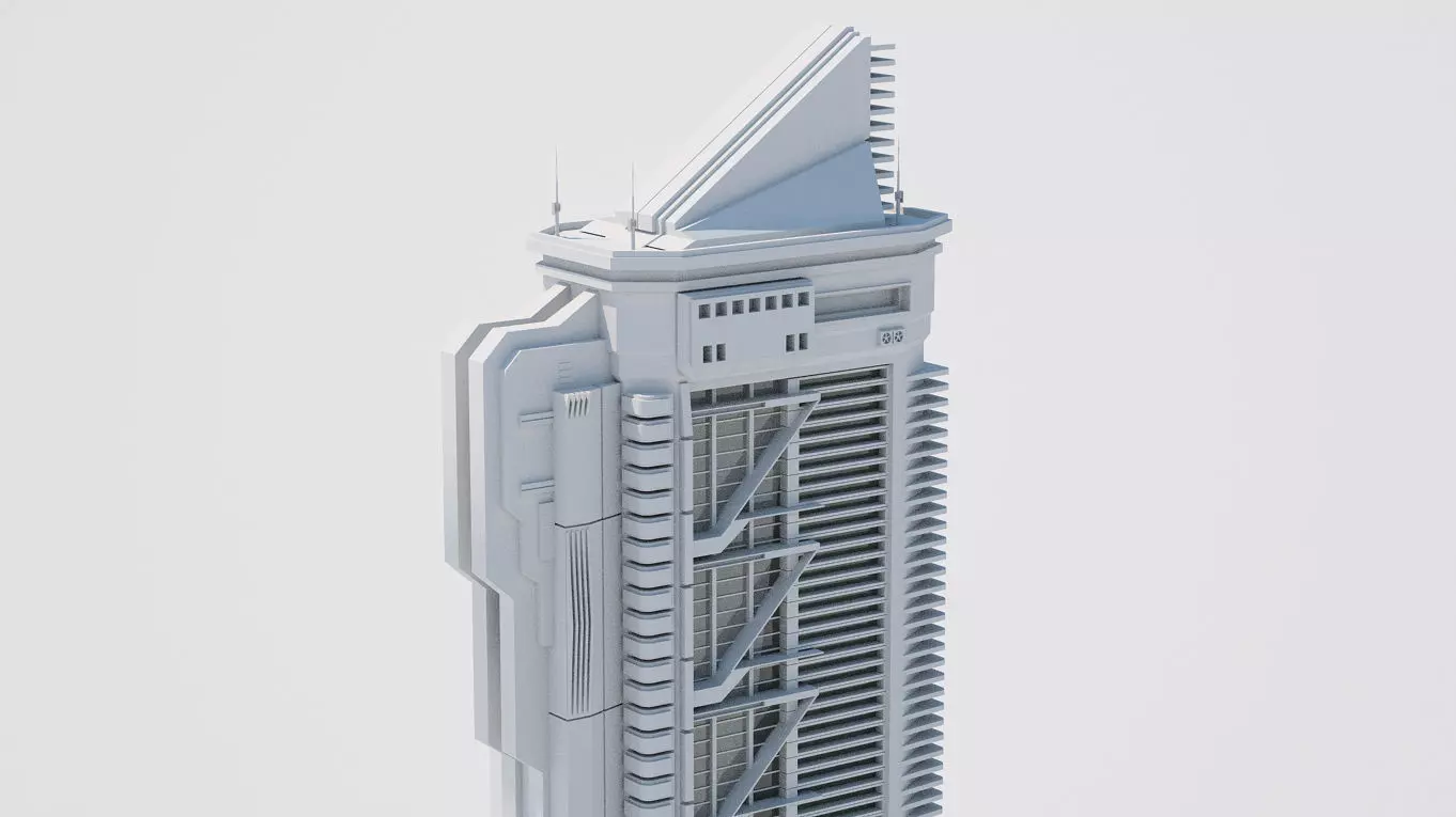 Futuristic Buildings Pack 3D model_0