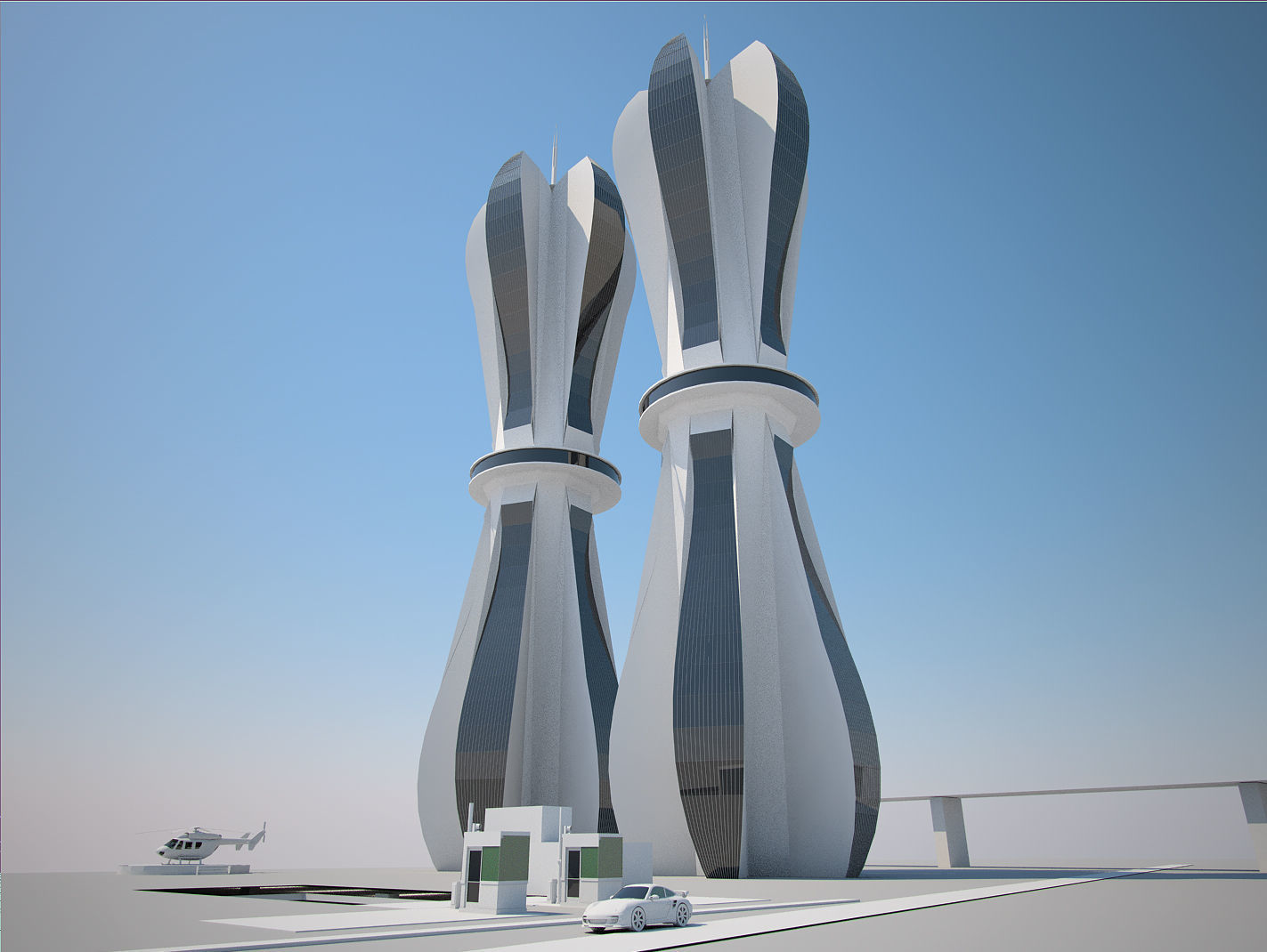 Futuristic Buildings Pack 3D model_72
