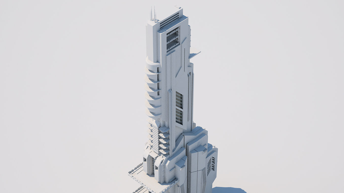 Futuristic Buildings Pack 3D model_76
