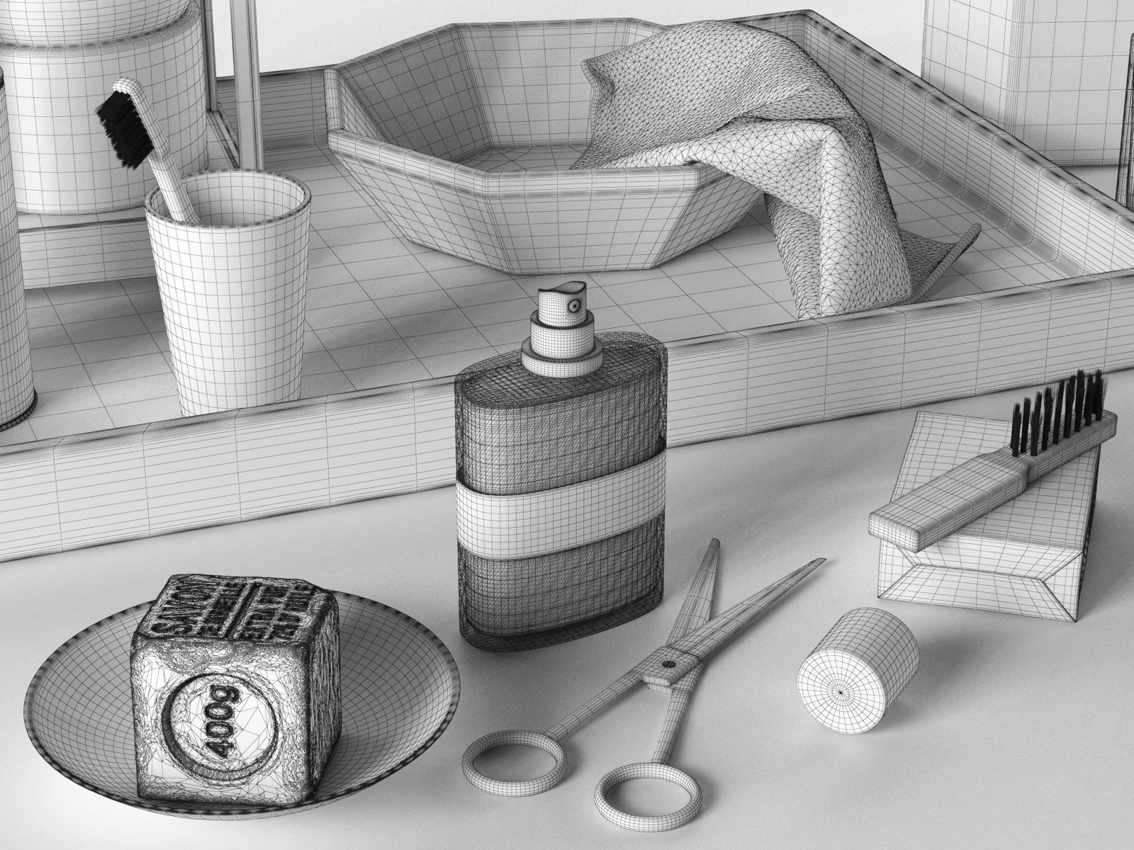 Shaving Accessories  3D model_2