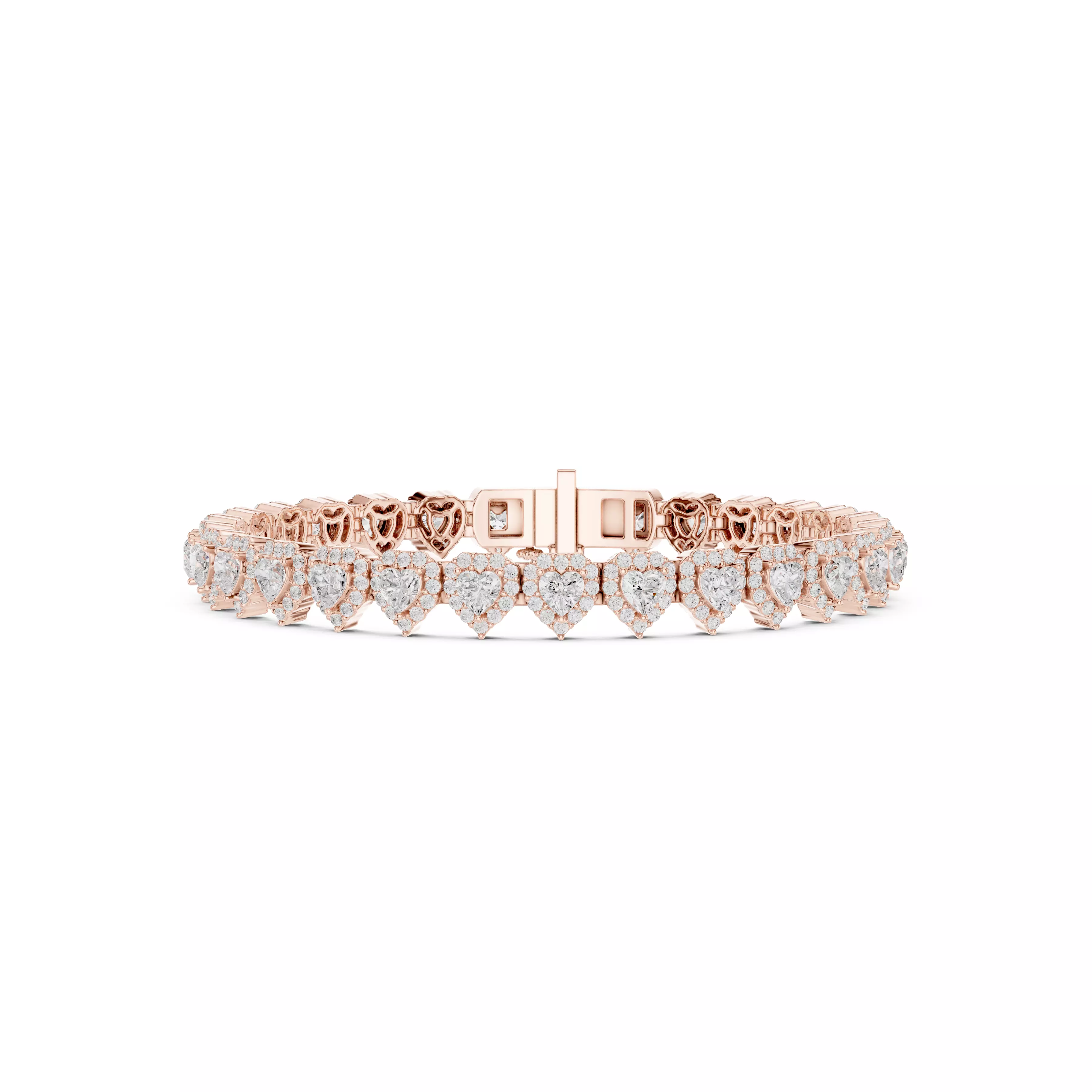 Heart Halo Tennis Bracelet renders 3d models animation 3D print model