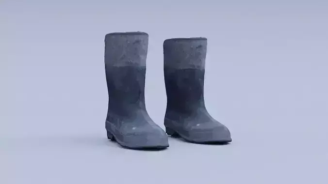 Old Worn Rain Boots 3D model