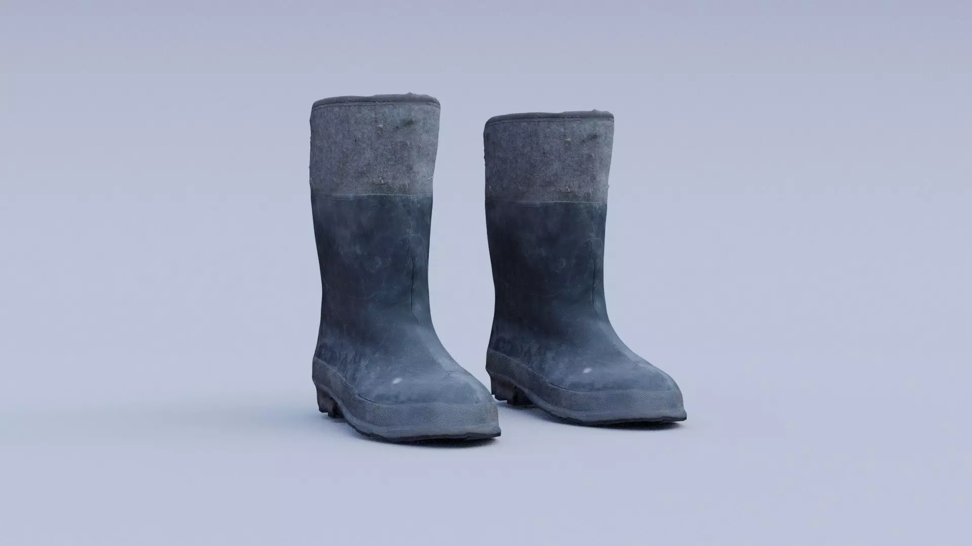 Old Worn Rain Boots 3D model_0