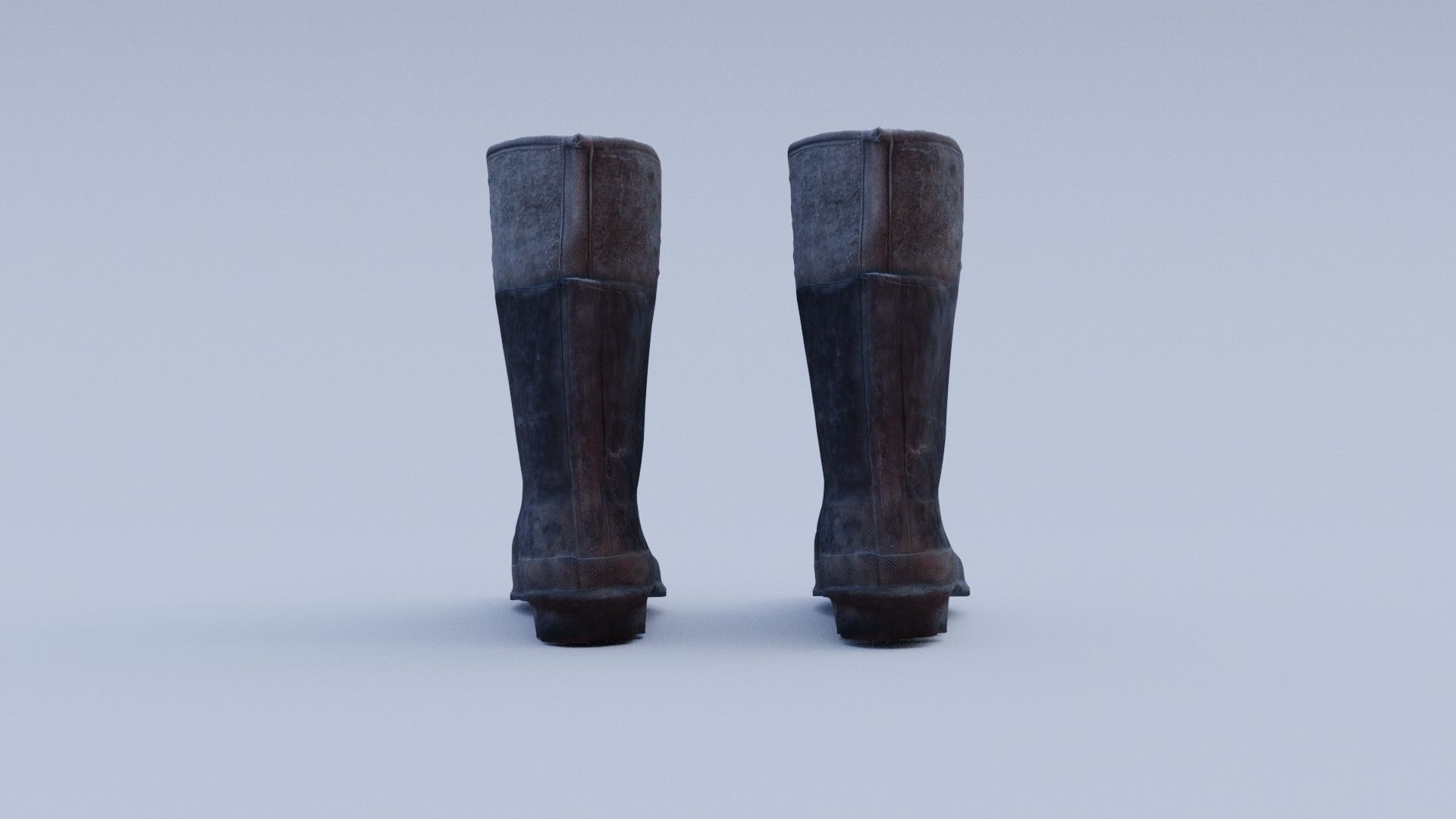 Old Worn Rain Boots 3D model_2