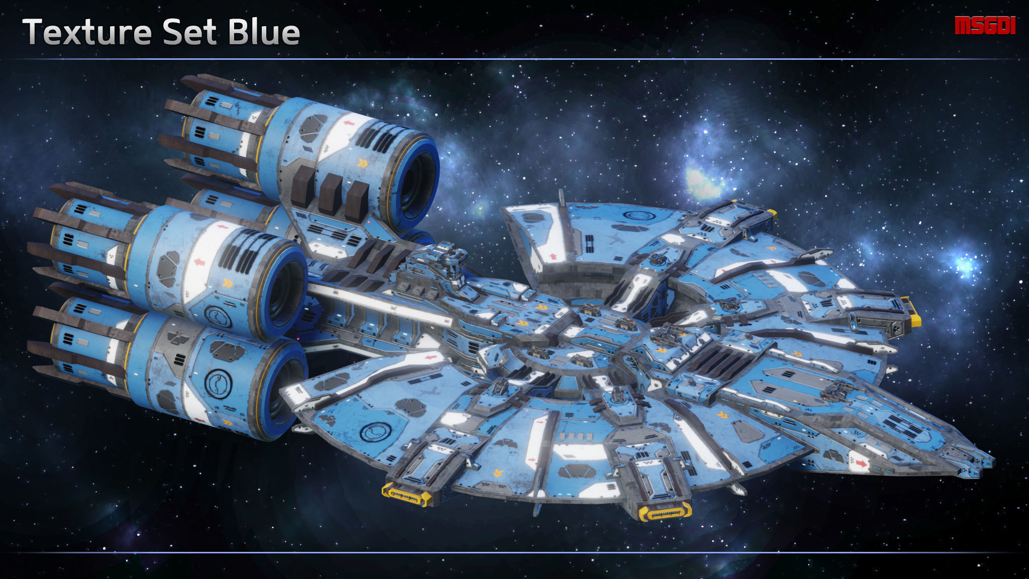 Spaceship Cruiser Cerberus Low-poly 3D model_8