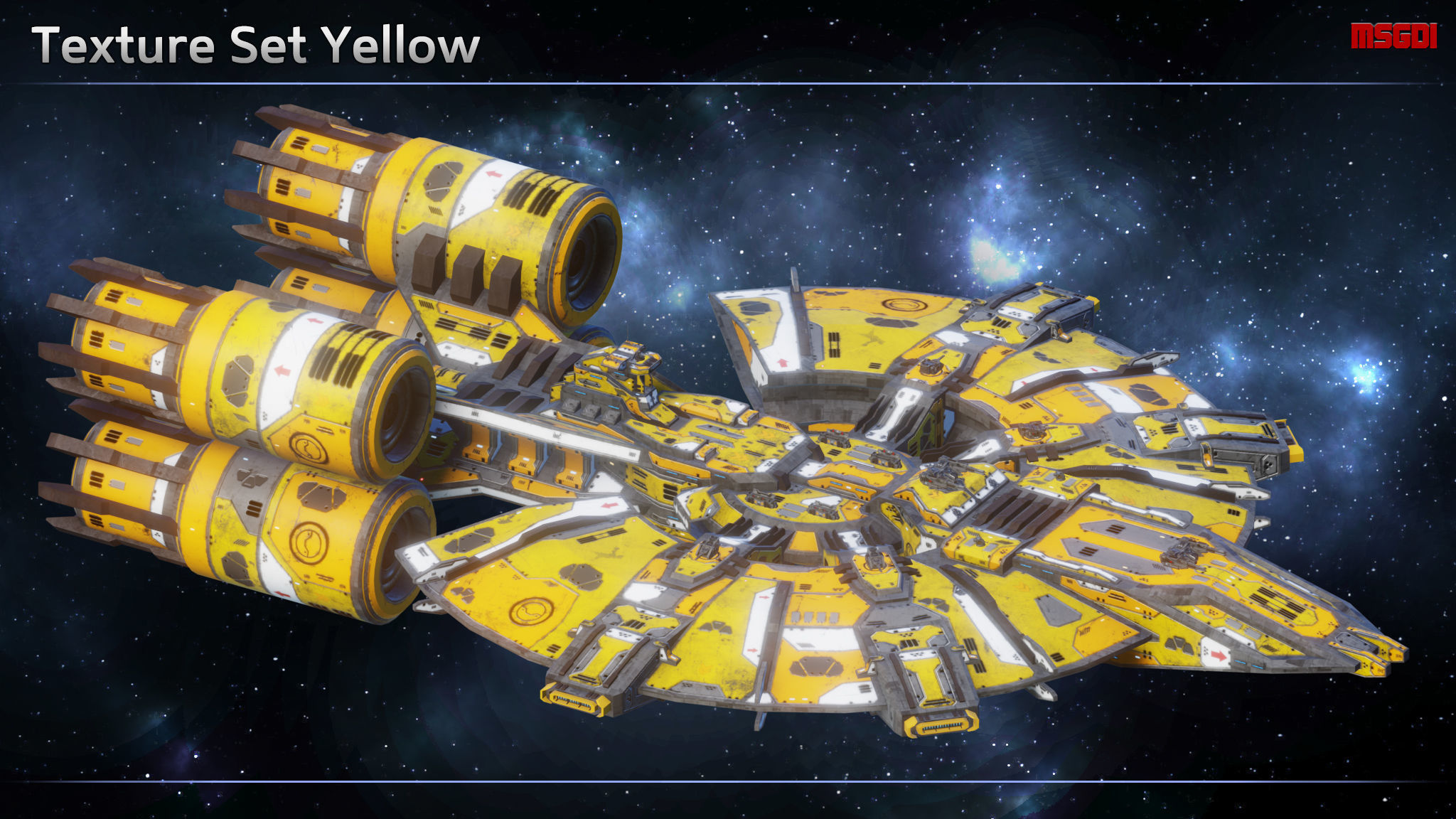 Spaceship Cruiser Cerberus Low-poly 3D model_13