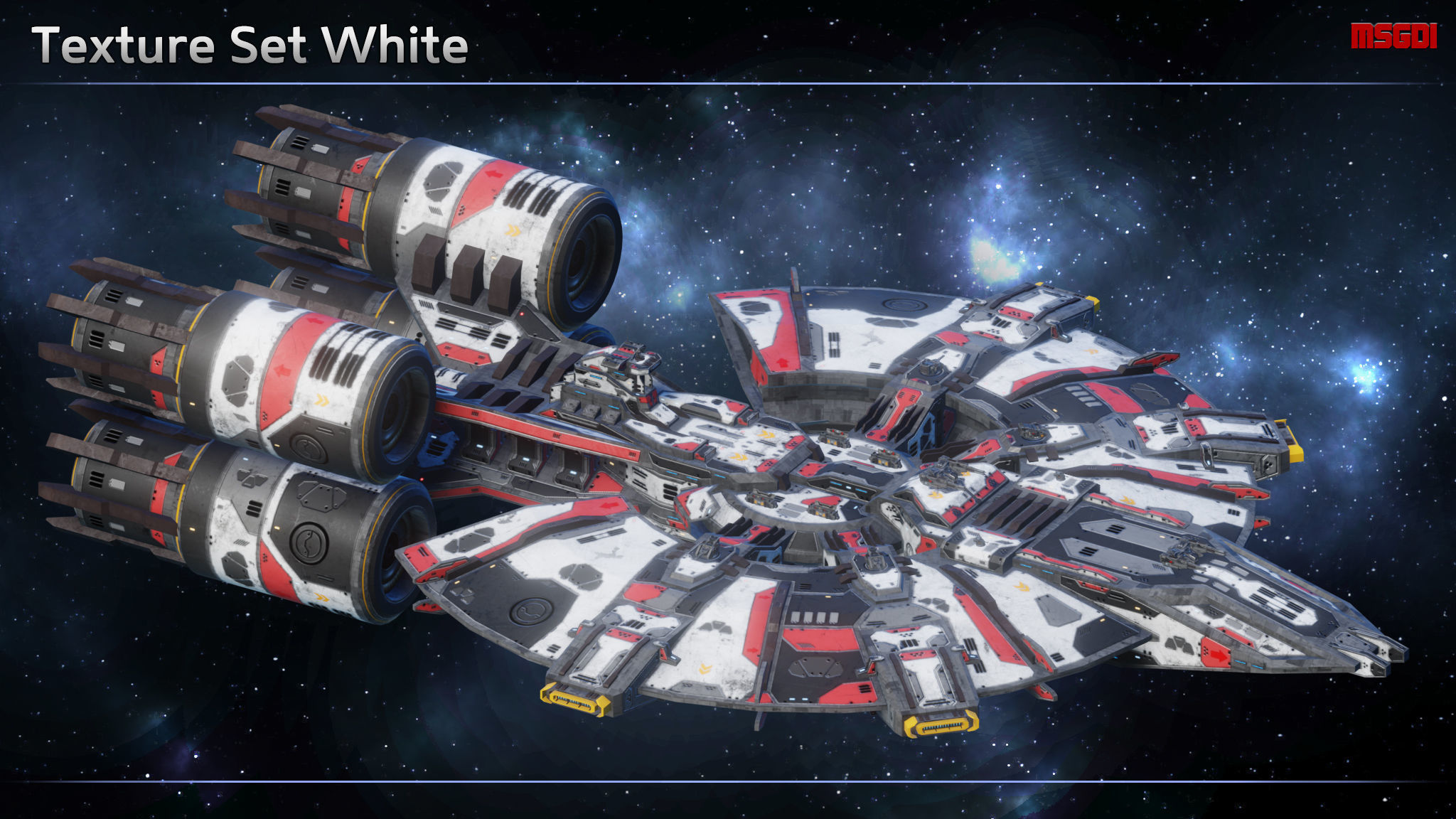 Spaceship Cruiser Cerberus Low-poly 3D model_12