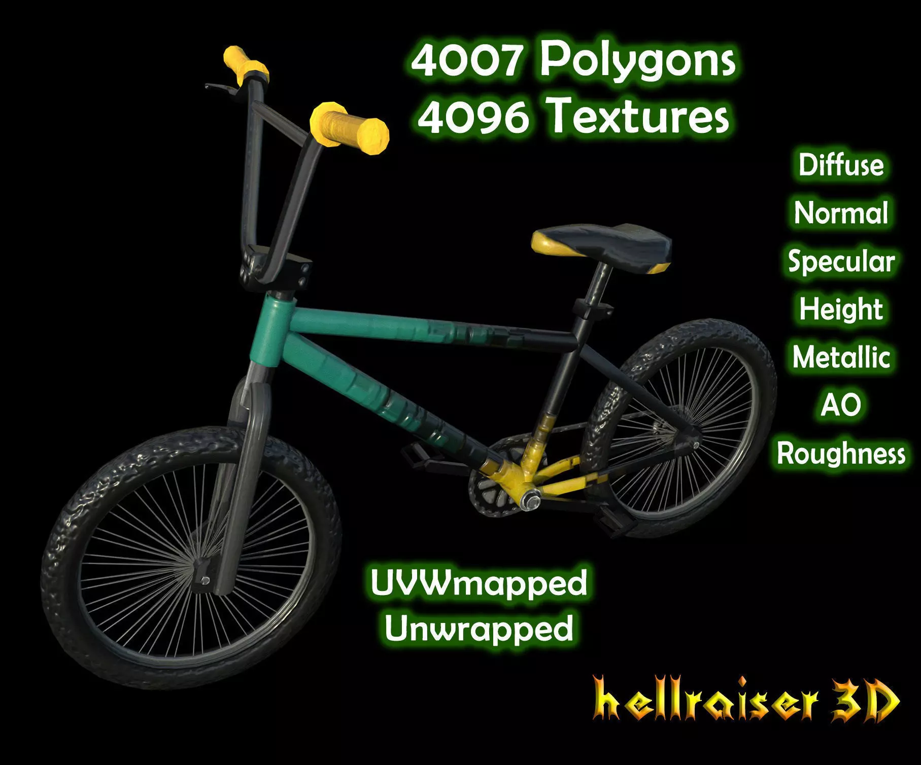 Bicycle - PBR - Textured Low-poly 3D model_0