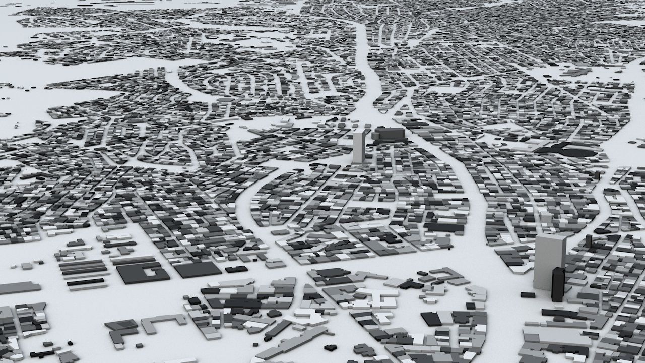 Athens Streets and Buildings 3D model_2