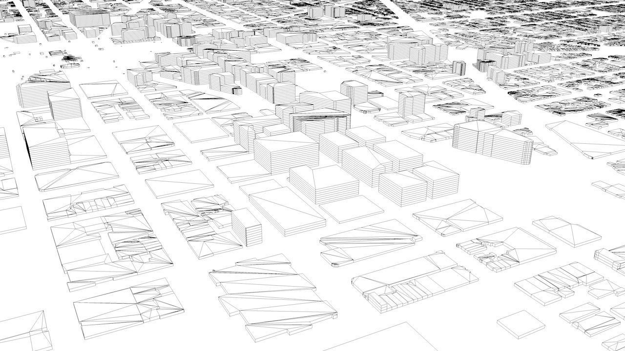 Washington DC Streets and Buildings 3D model_9