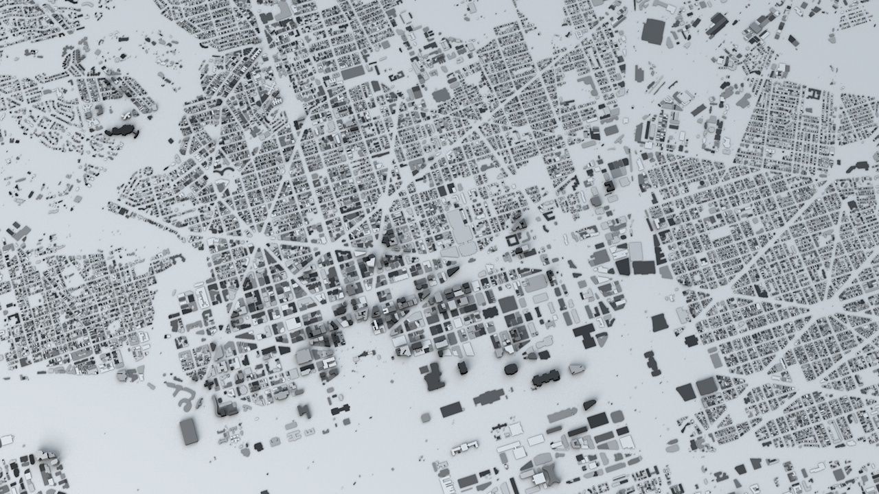 Washington DC Streets and Buildings 3D model_2