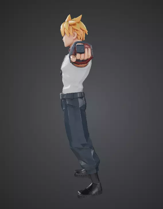 Chainsaw Man Denji Game Rigged Anime Character with PBR Textures Low-poly 3D model