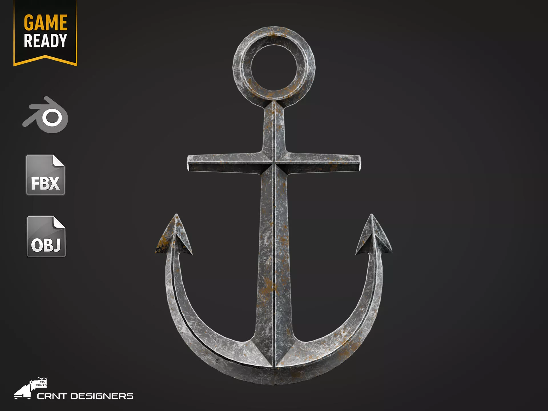 Nautical Anchor Low-poly 3D model