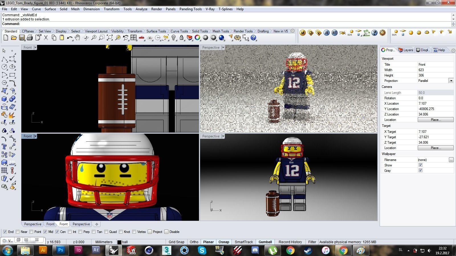 LEGO Tom Brady figure 3D model_6