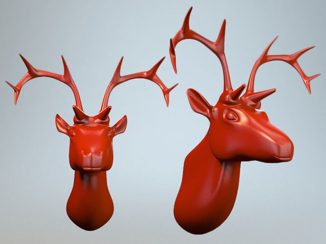Deer head 02 P 3D print model