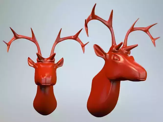 Deer head 02 P 3D print model